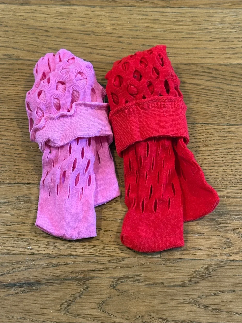 Hot Topic | 2 Pairs of Fishnet Socks Pink & Red One Size OS